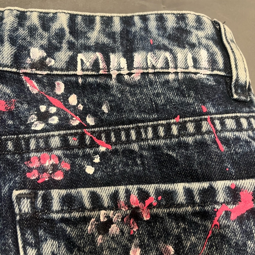 Miu Miu Splatter paint Denim Jeans